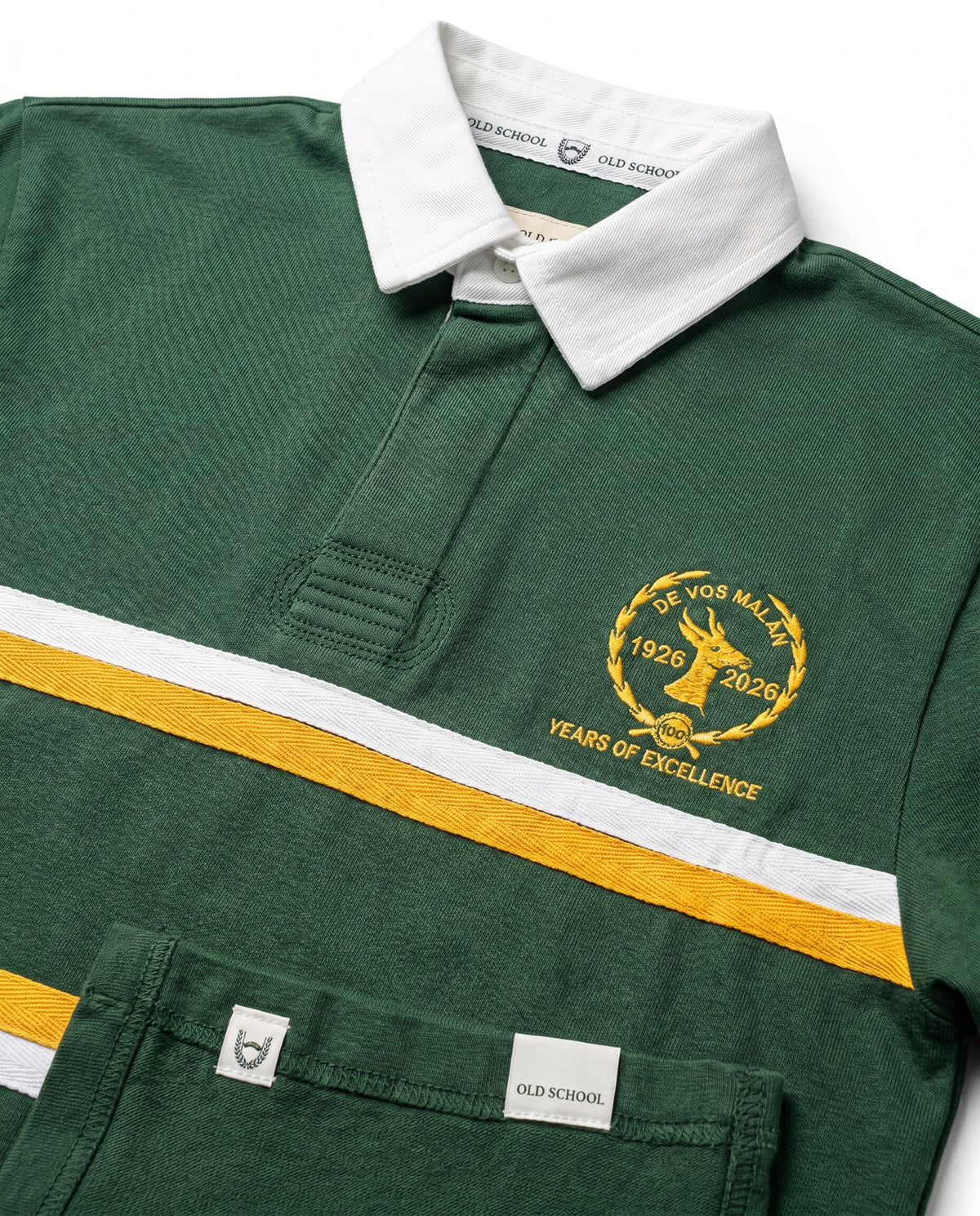 Schools De Vos Malan Long Sleeve Rugby Jersey Cut & Sew Green
