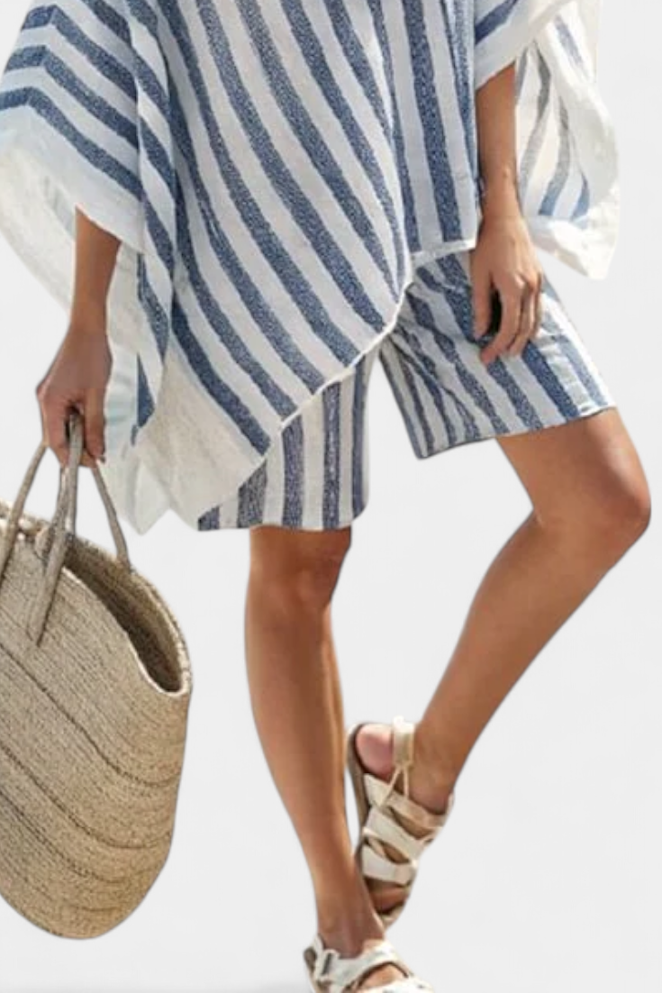 Salom¨¦ - Conjunto de camiseta y pantalones cortos a rayas