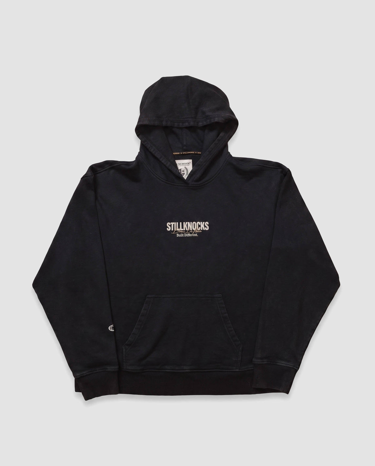 Stillknocks Washed Boxy Hoodie Sweatshirt Black