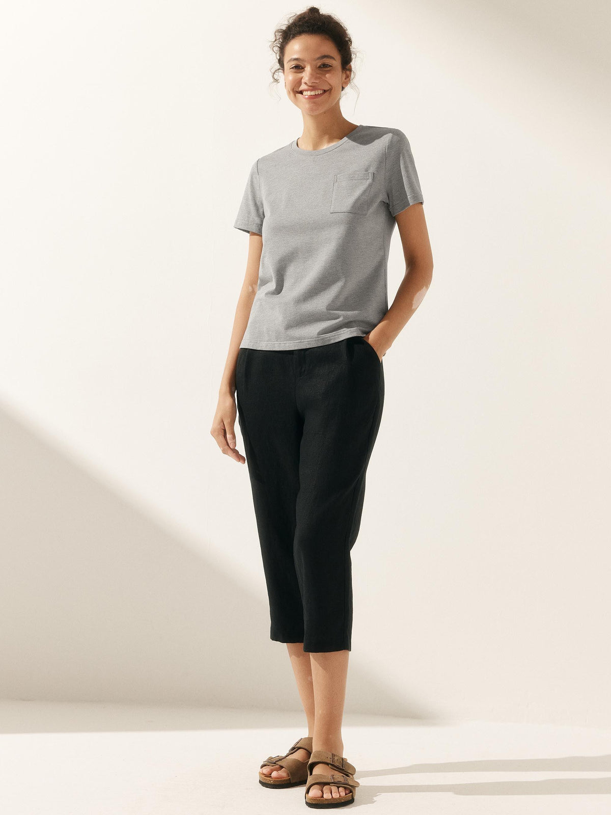 Stretch-Knit Bamboo Classic Basic Tee BELLE