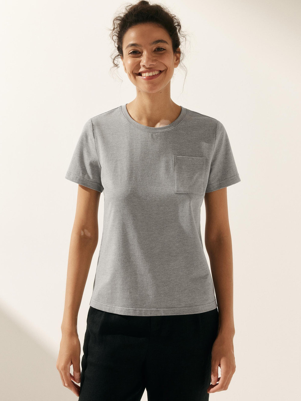 Stretch-Knit Bamboo Classic Basic Tee BELLE