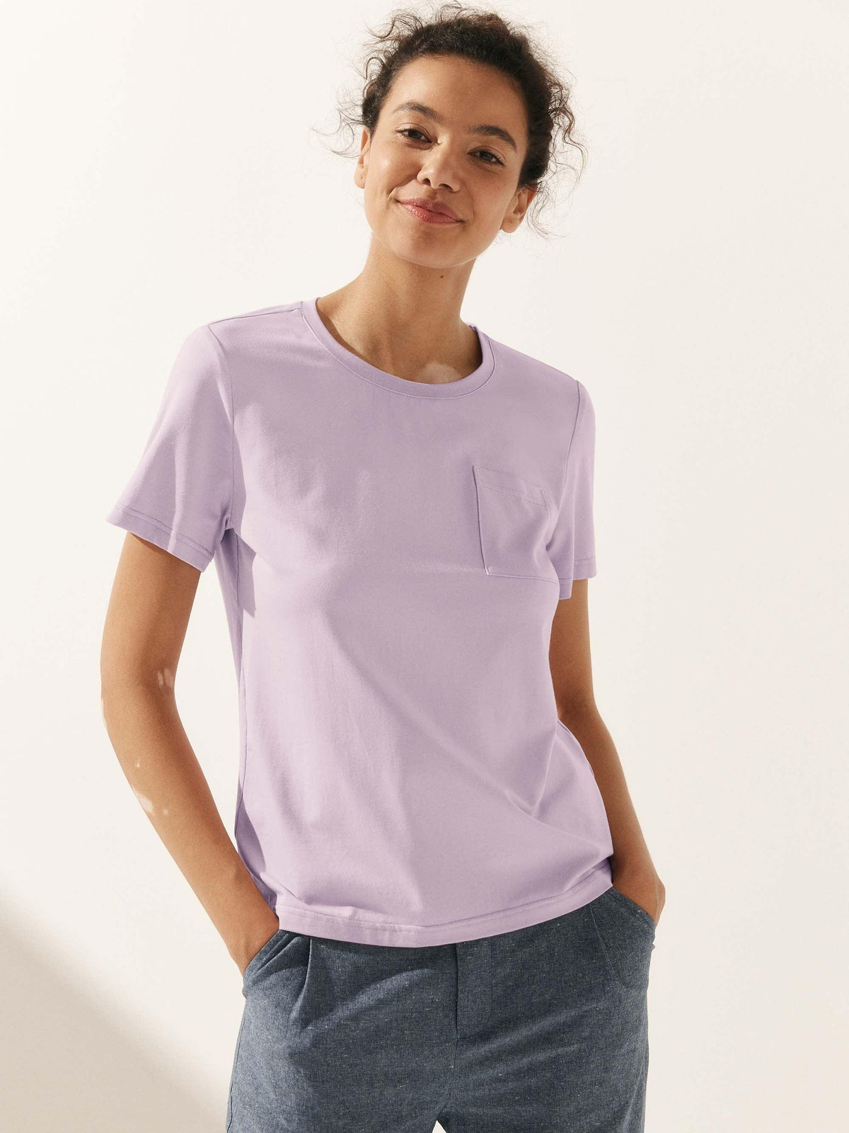 Stretch-Knit Bamboo Classic Basic Tee BELLE