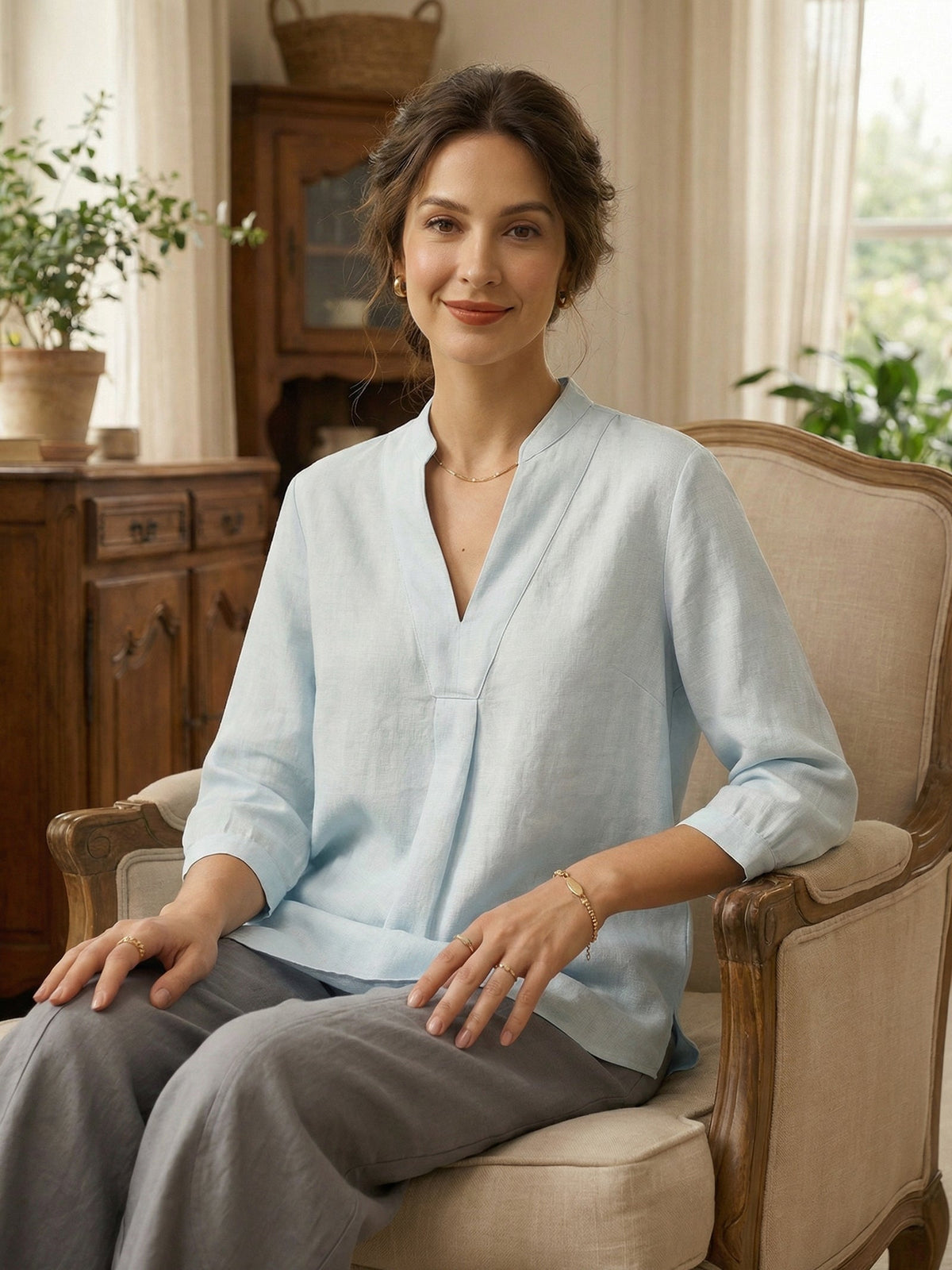 100% Linen Dress Shirt JOANNA