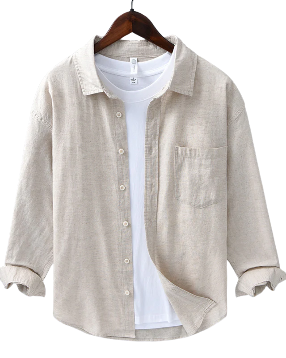 Eli¨¢n? - Camisa beige de lujo con dise?o distinguido
