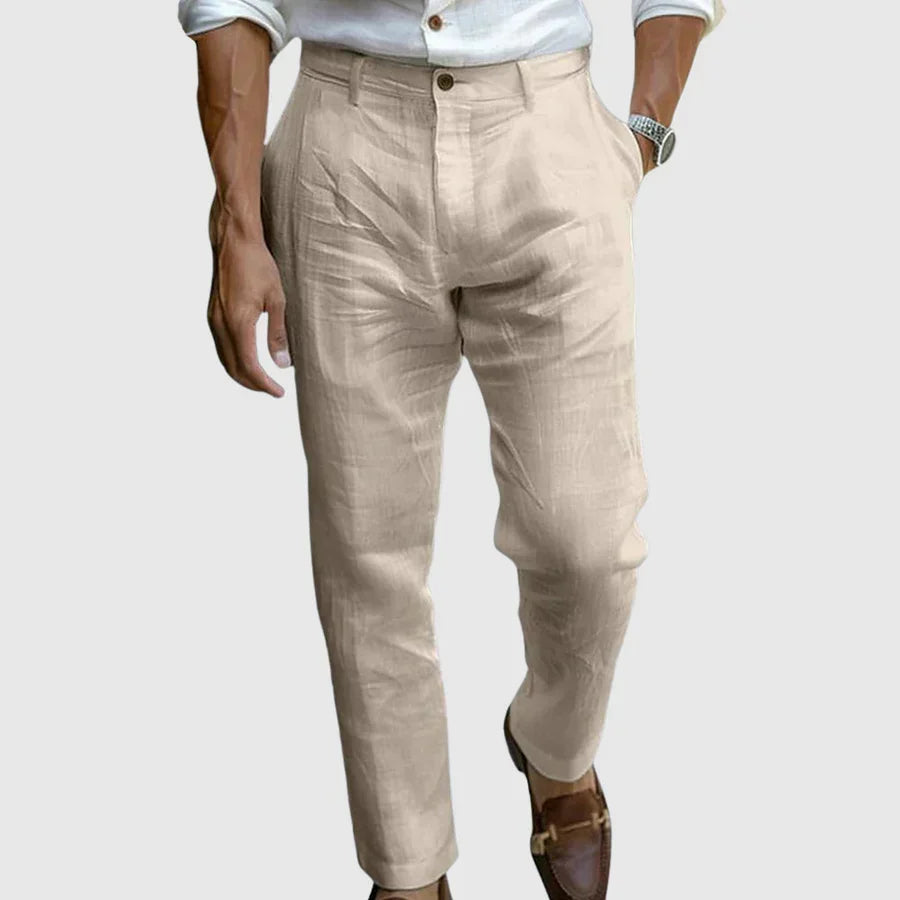 Lucca? | Pantal¨®n de lino premium de corte moderno
