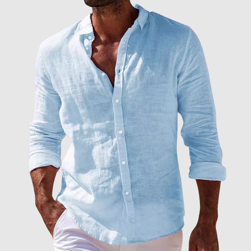 Javier? - Camisa celeste premium con estilo fresco y elegante