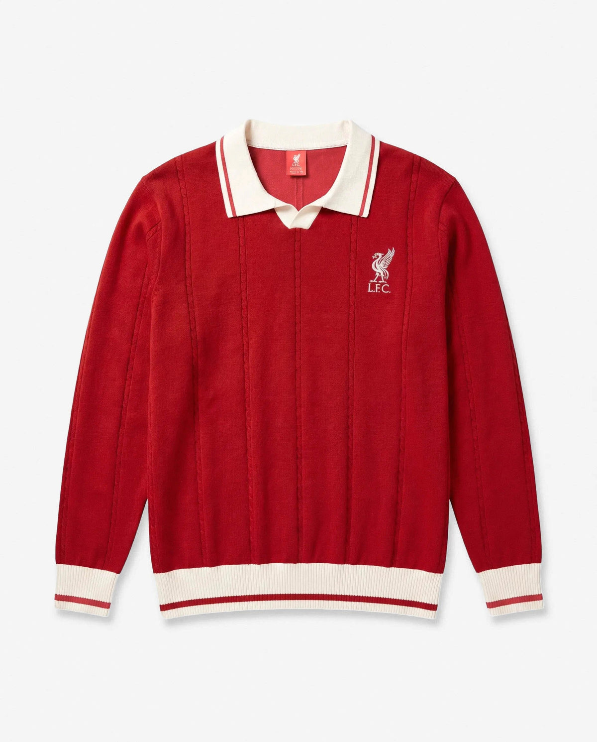 Liverpool Cable LS Knit Red