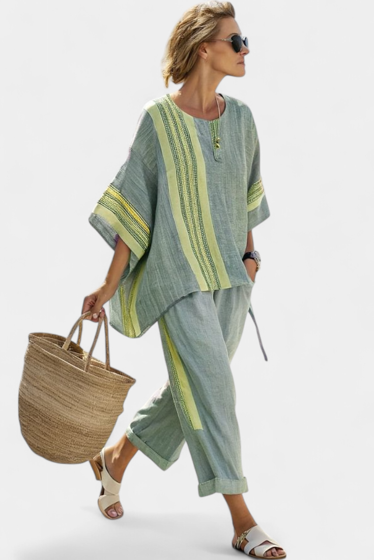Lorena - Conjunto boho de lino y bamb¨²