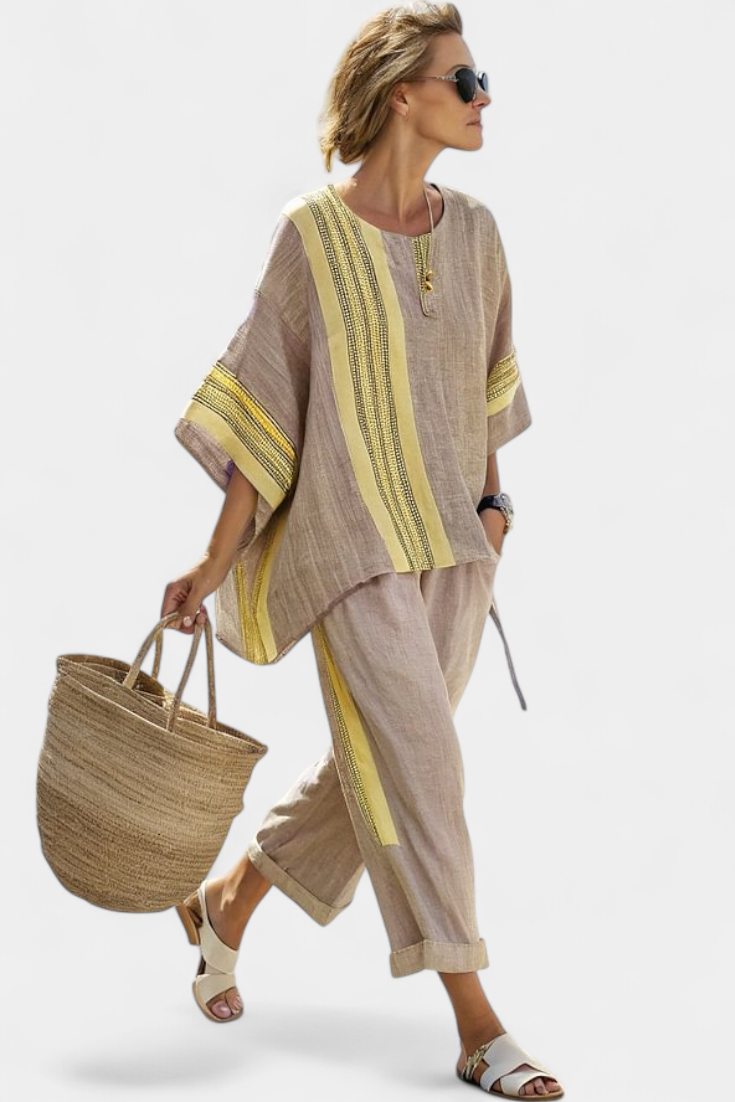 Lorena - Conjunto boho de lino y bamb¨²