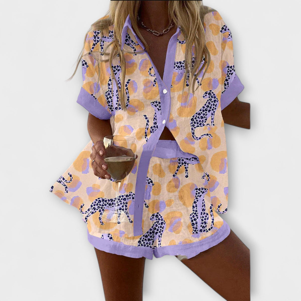 In¨¦s - Conjunto Estampado Leopardo
