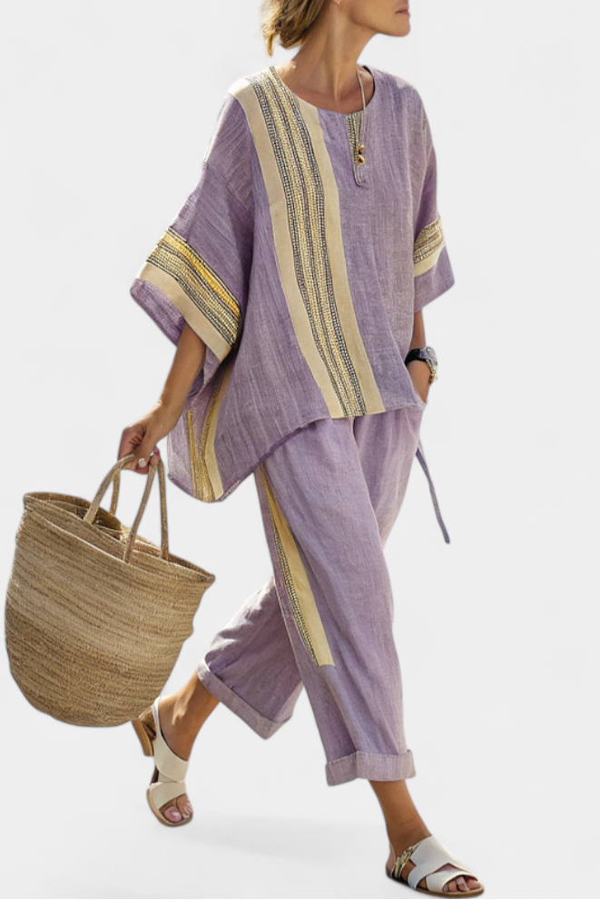 Lorena - Conjunto boho de lino y bamb¨²