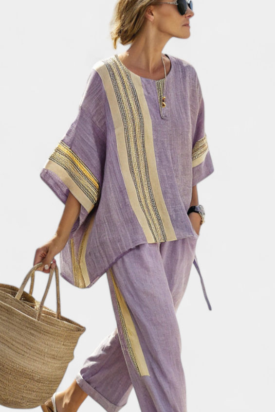 Lorena - Conjunto boho de lino y bamb¨²