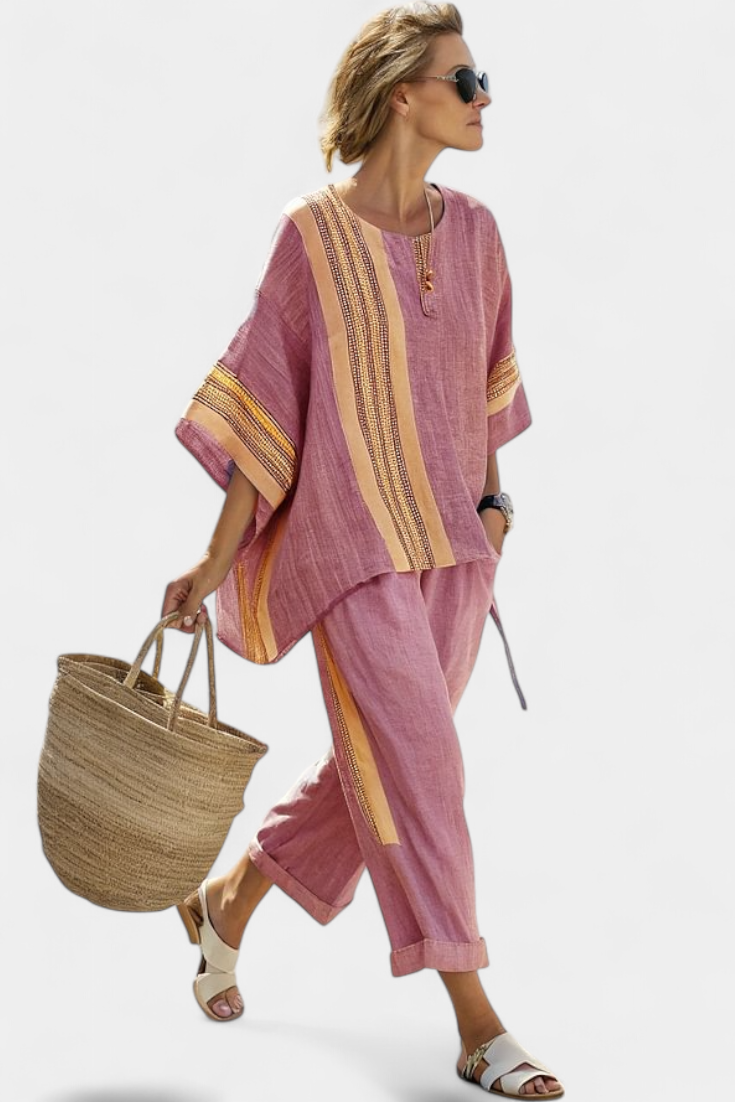 Lorena - Conjunto boho de lino y bamb¨²