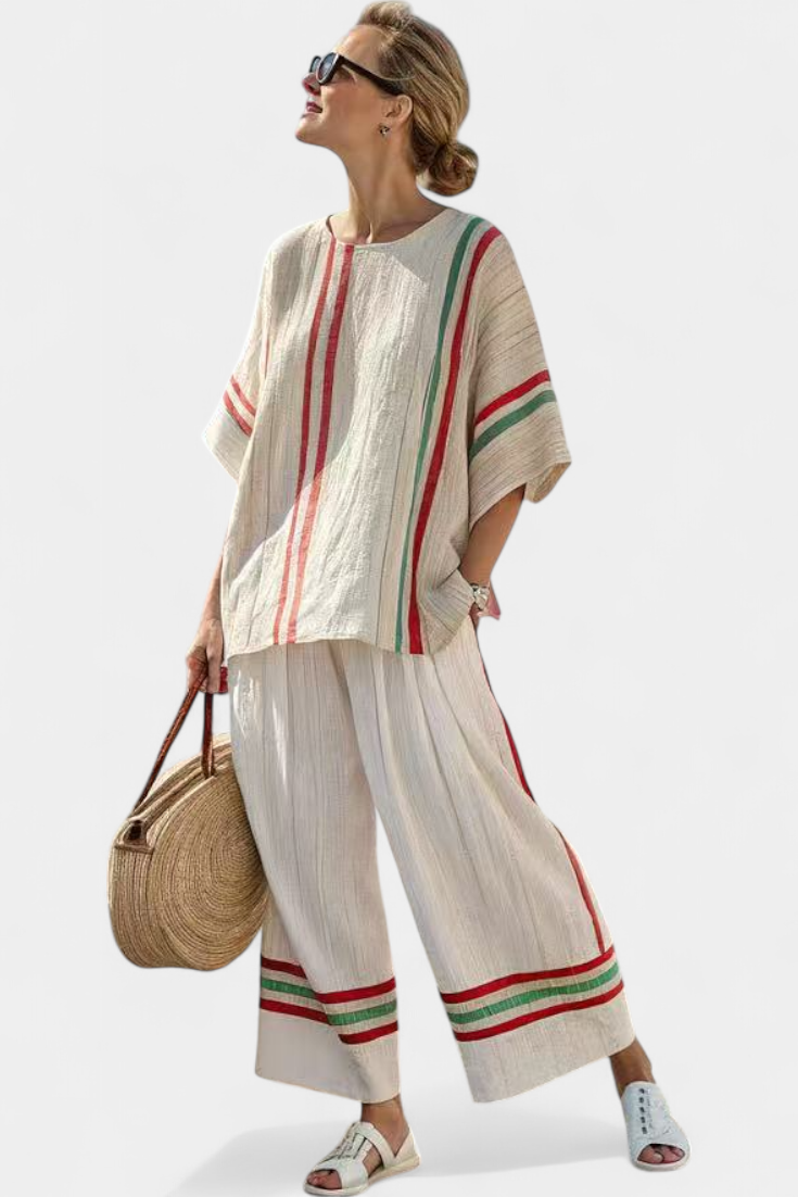 Beatriz - Conjunto Daisy Listras de estilo mediterr¨¢neo
