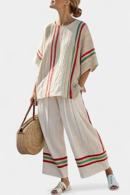 Beatriz - Conjunto Daisy Listras de estilo mediterr¨¢neo