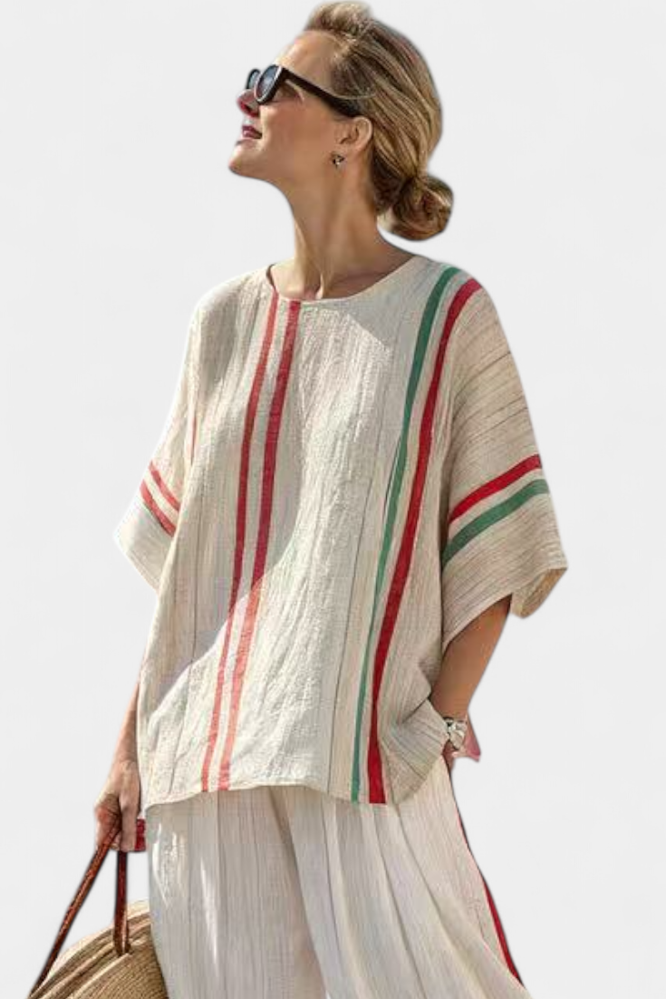 Beatriz - Conjunto Daisy Listras de estilo mediterr¨¢neo