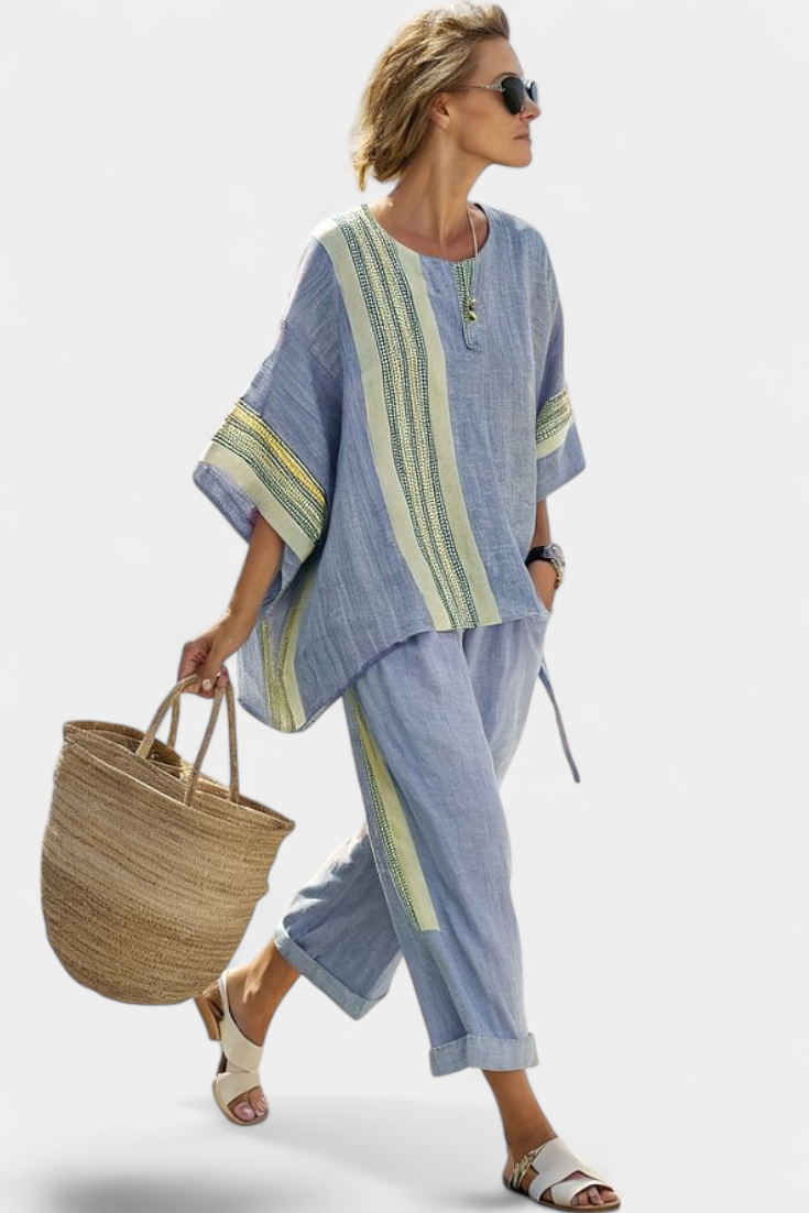 Lorena - Conjunto boho de lino y bamb¨²