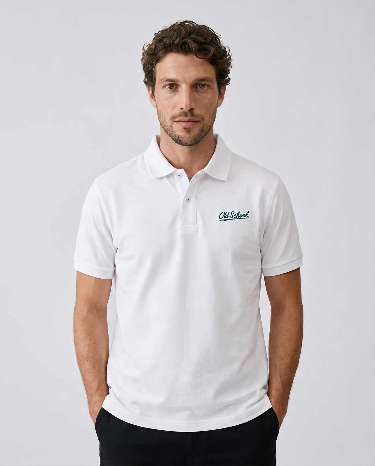 Old School Leisure Swish SS Polo White