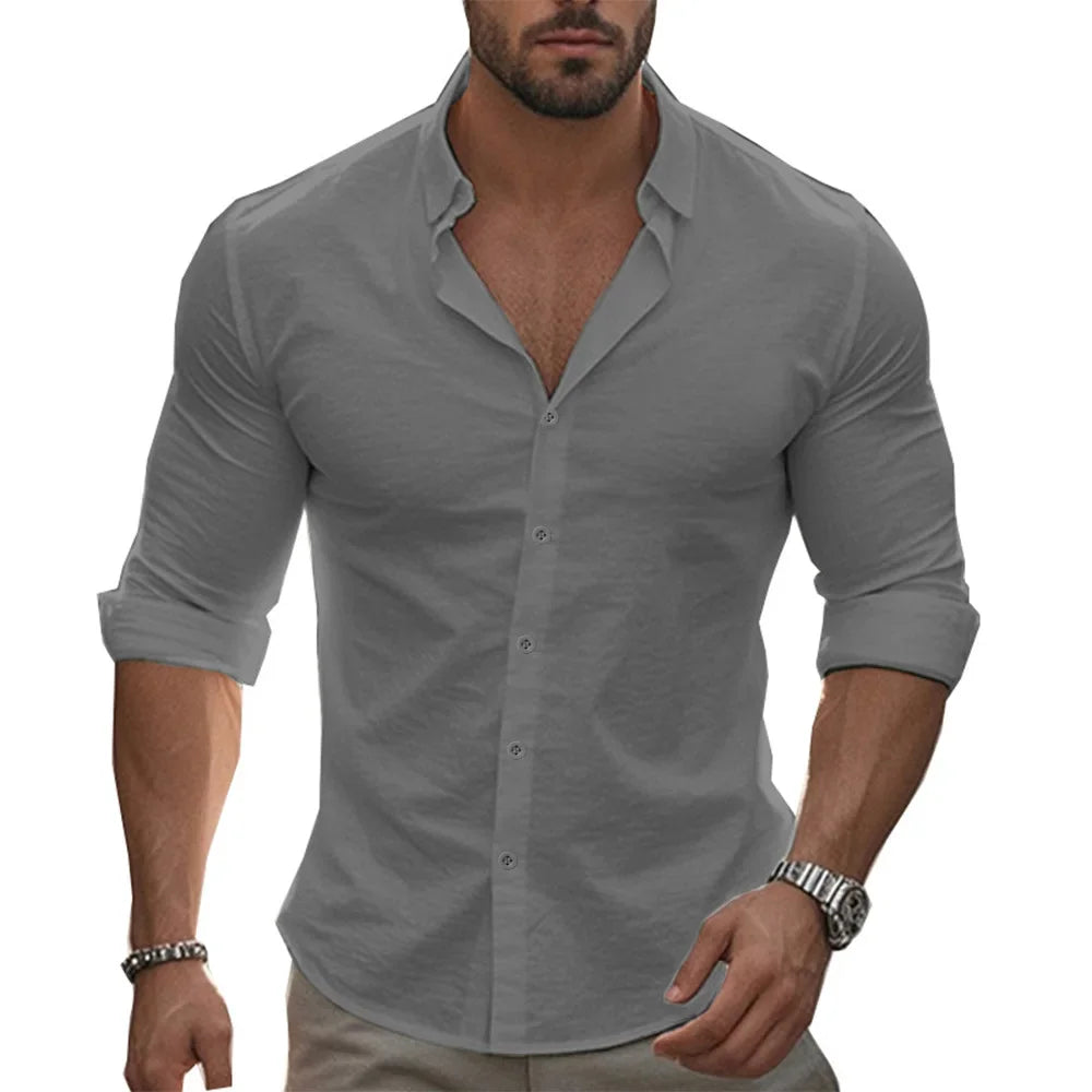 Samuel? - Camisa casual refinada con dise?o contempor¨¢neo
