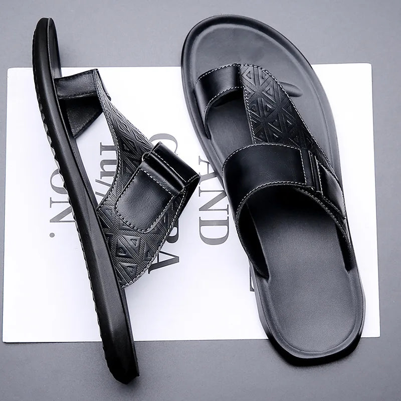 ASTON? | Sandalias de Cuero con Tira en el Dedo