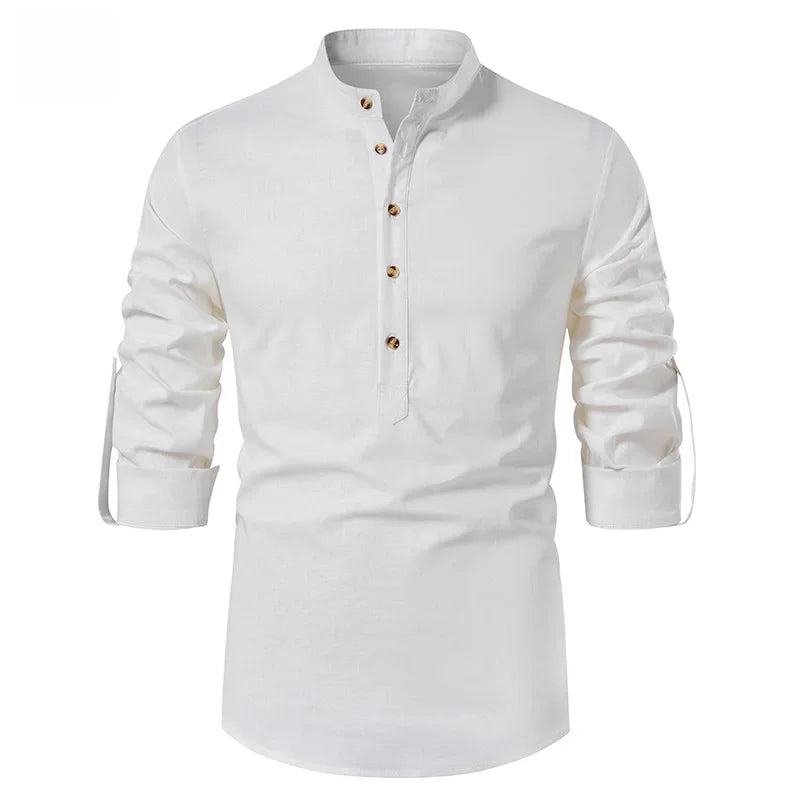 Crist¨®bal? - Camisa marr¨®n ajustada con acabado premium