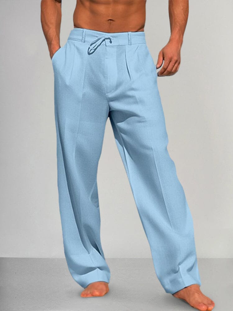 Torino - Pantalones Rectos de Algod¨®n y Lino