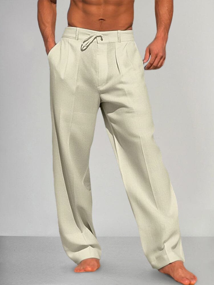 Torino - Pantalones Rectos de Algod¨®n y Lino