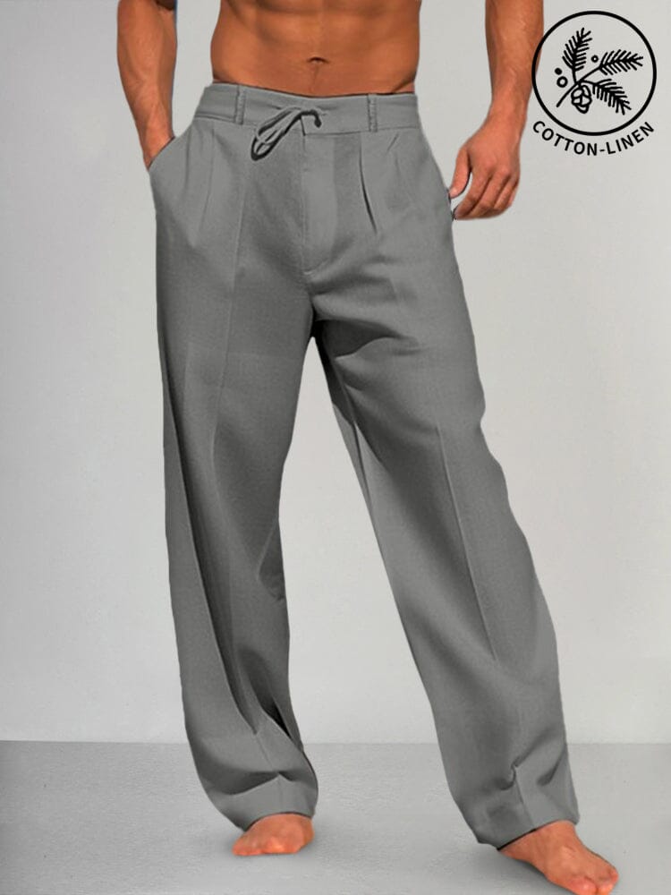 Torino - Pantalones Rectos de Algod¨®n y Lino