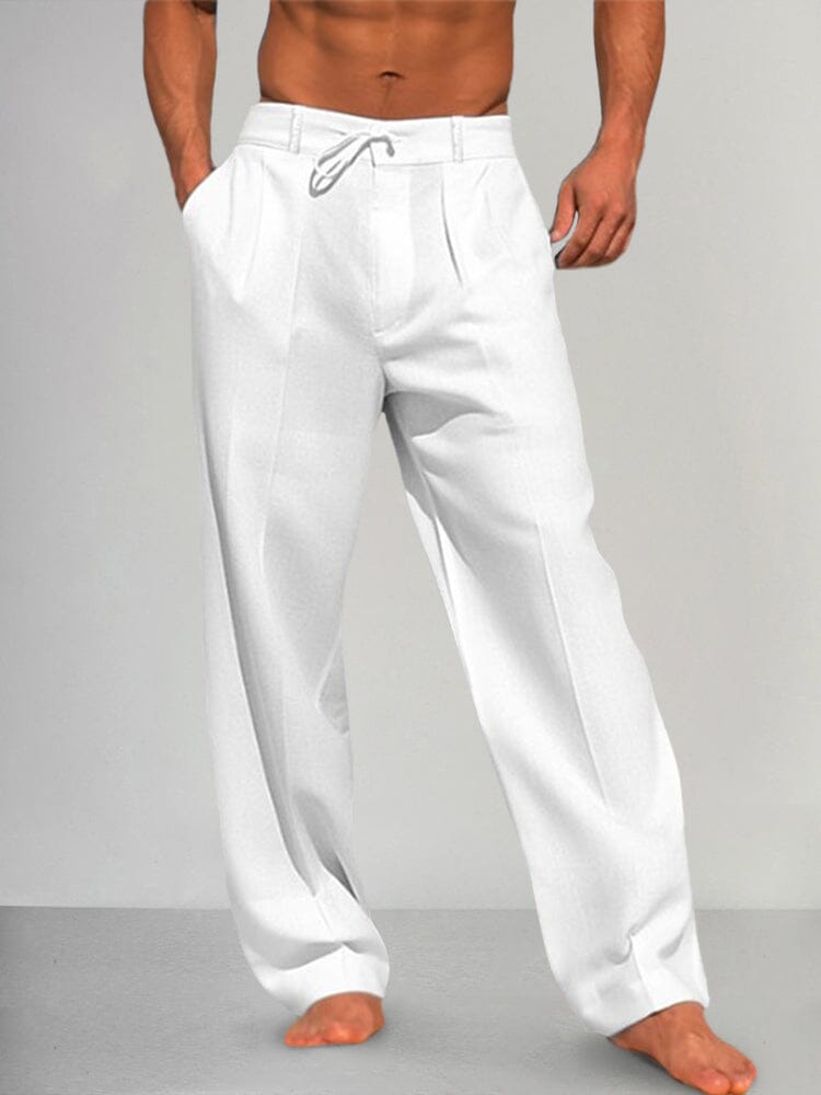 Torino - Pantalones Rectos de Algod¨®n y Lino