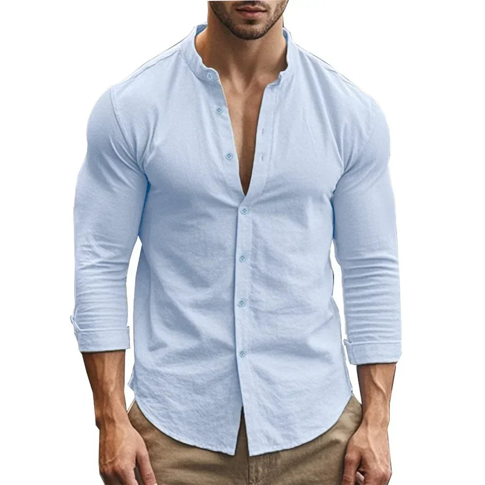 Gerardo? - Camisa celeste con dise?o limpio y exclusivo