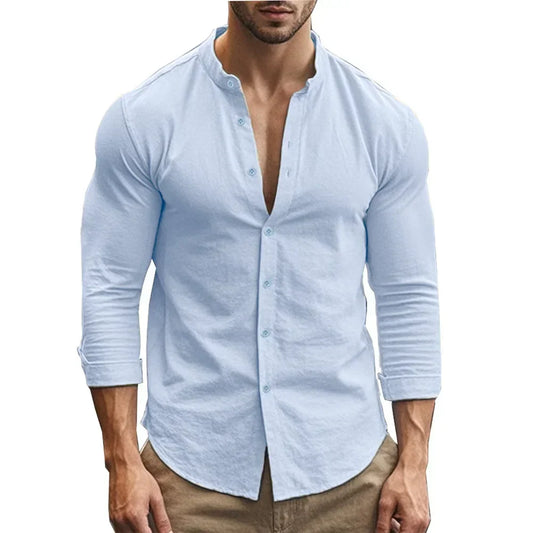 Gerardo? - Camisa celeste con dise?o limpio y exclusivo