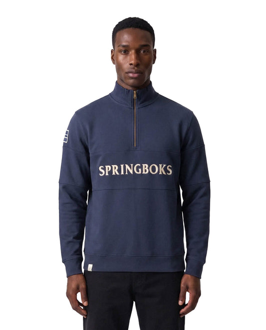 Springboks Quarter Zip Sweatshirt Navy
