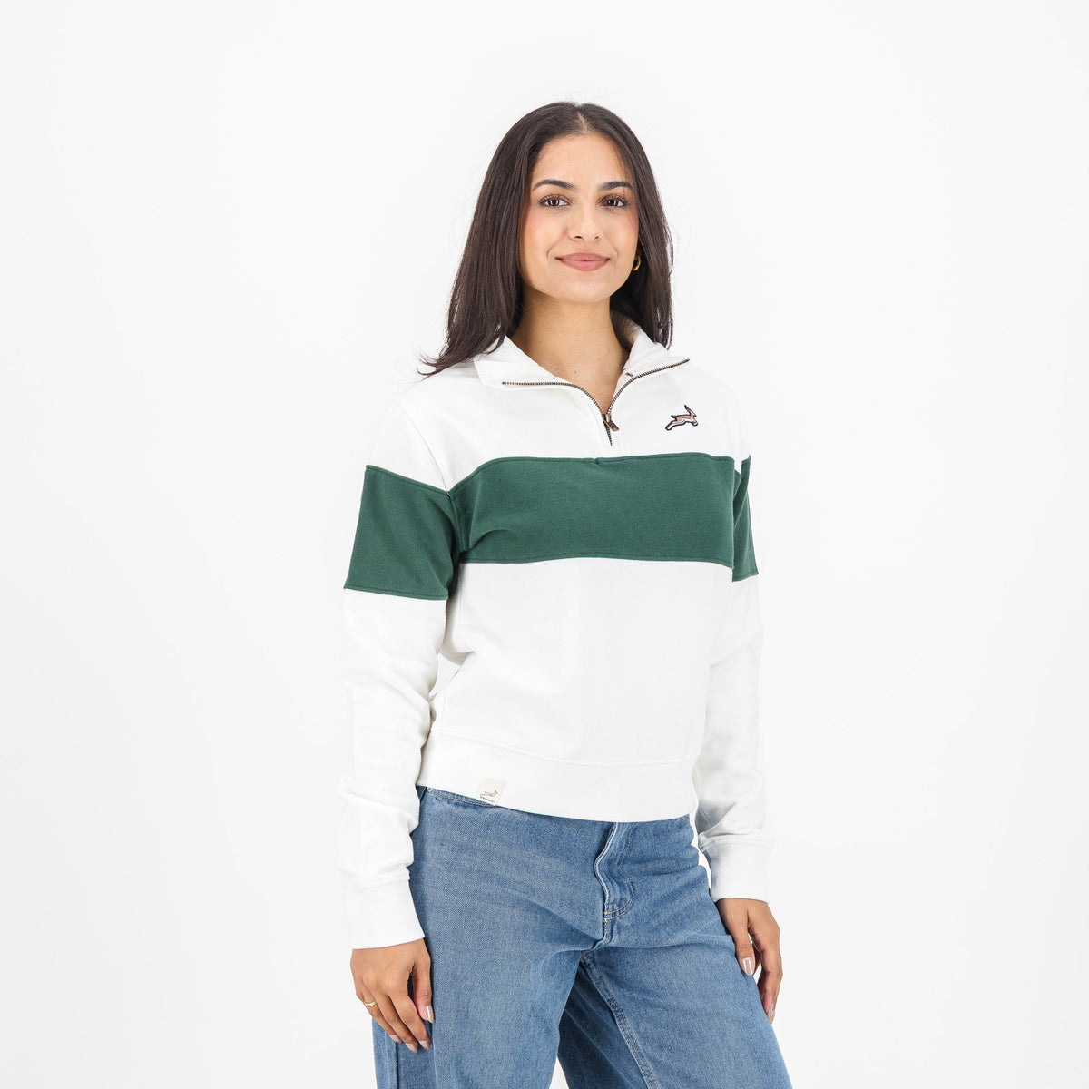 Springboks Ladies Hoop Quarter Zip Sweat - Cloud Dancer