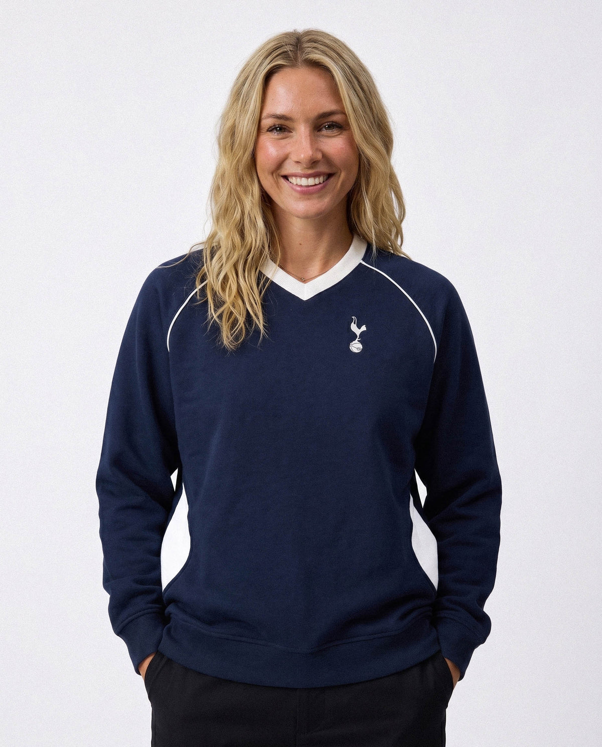 Spurs Colour block V-neck Sweater Navy