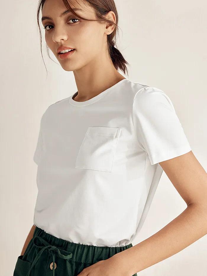 Stretch-Knit Bamboo Classic Basic Tee BELLE