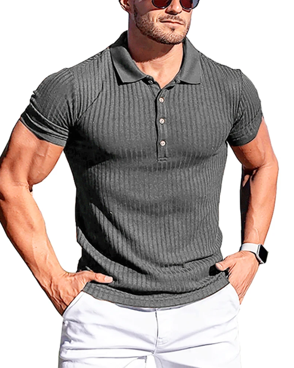 H¨¦ctor? - Elegante Polo de Rayas Moderno