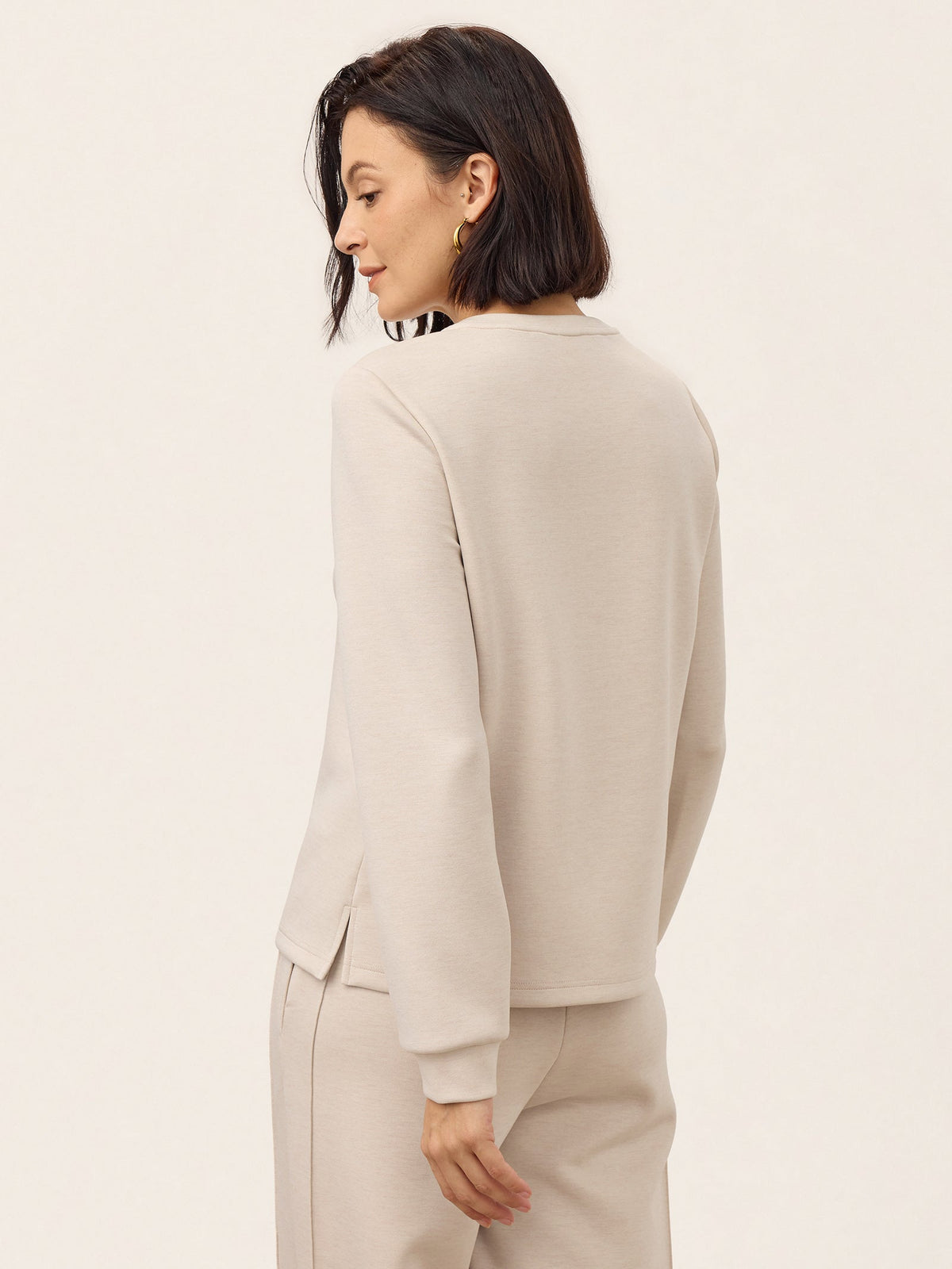 Wool Accordion Pleat Long Sleeve Top ORABEL