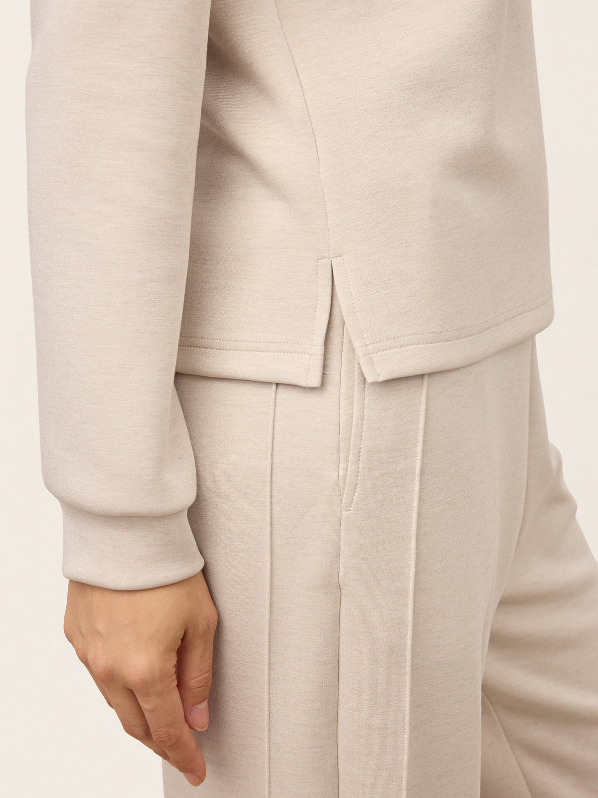 Wool Accordion Pleat Long Sleeve Top ORABEL