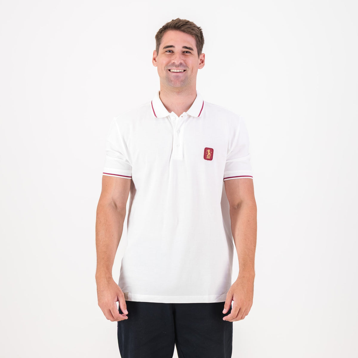AB de Villiers 360 Small Logo Short Sleeve Polo White