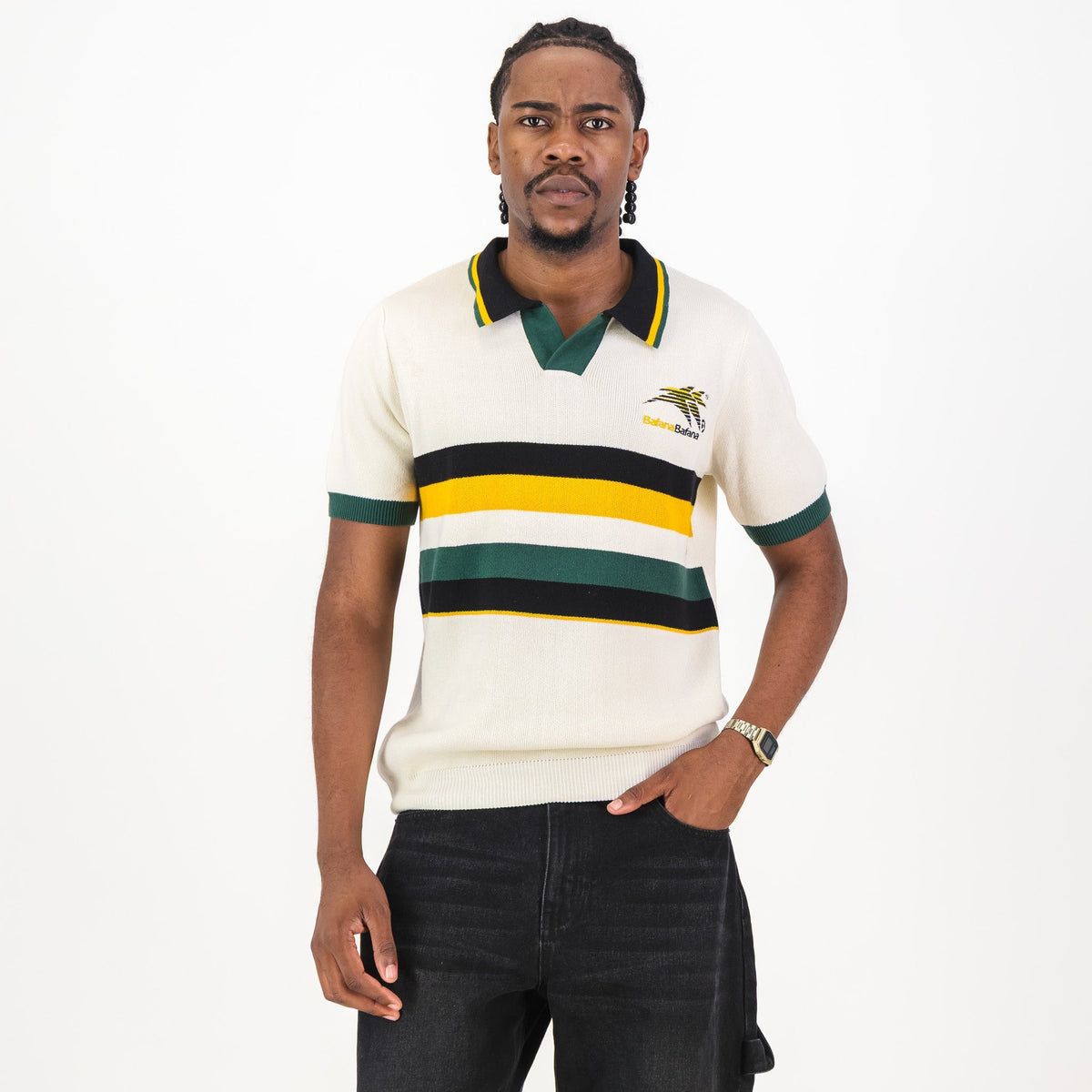 Bafana Bafana Knitwear Short Sleeve Polo Ivory