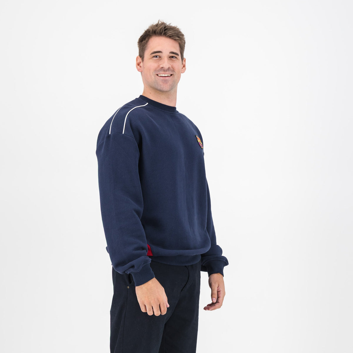 Barcelona FC Colour Block Crew Sweat - Navy