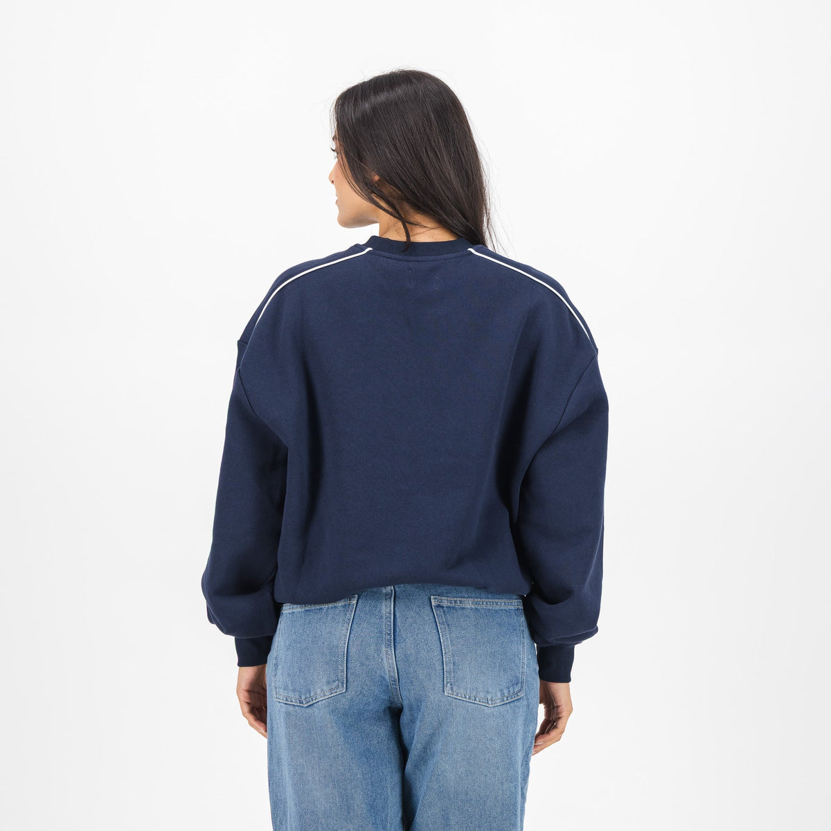 Barcelona FC Colour Block Crew Sweat - Navy