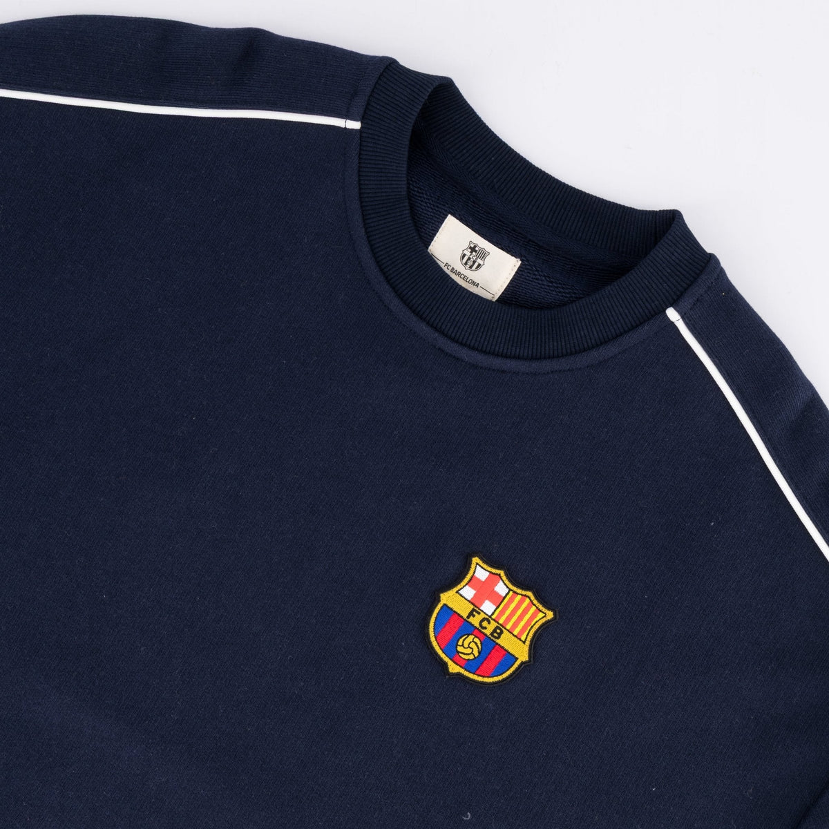 Barcelona FC Colour Block Crew Sweat - Navy