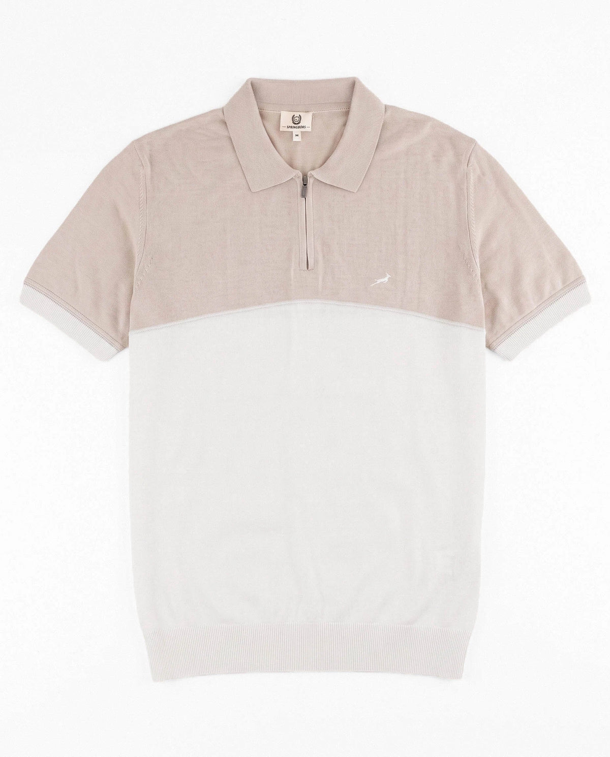 Springboks Colour Block Zip Knit SS Polo