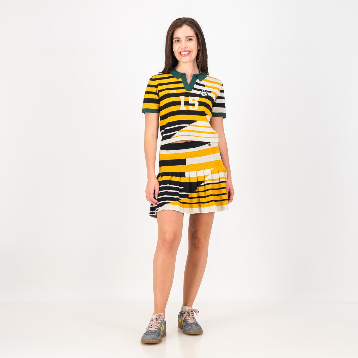 Doctor Khumalo Pleated Knit Mini Skirt-Ivory