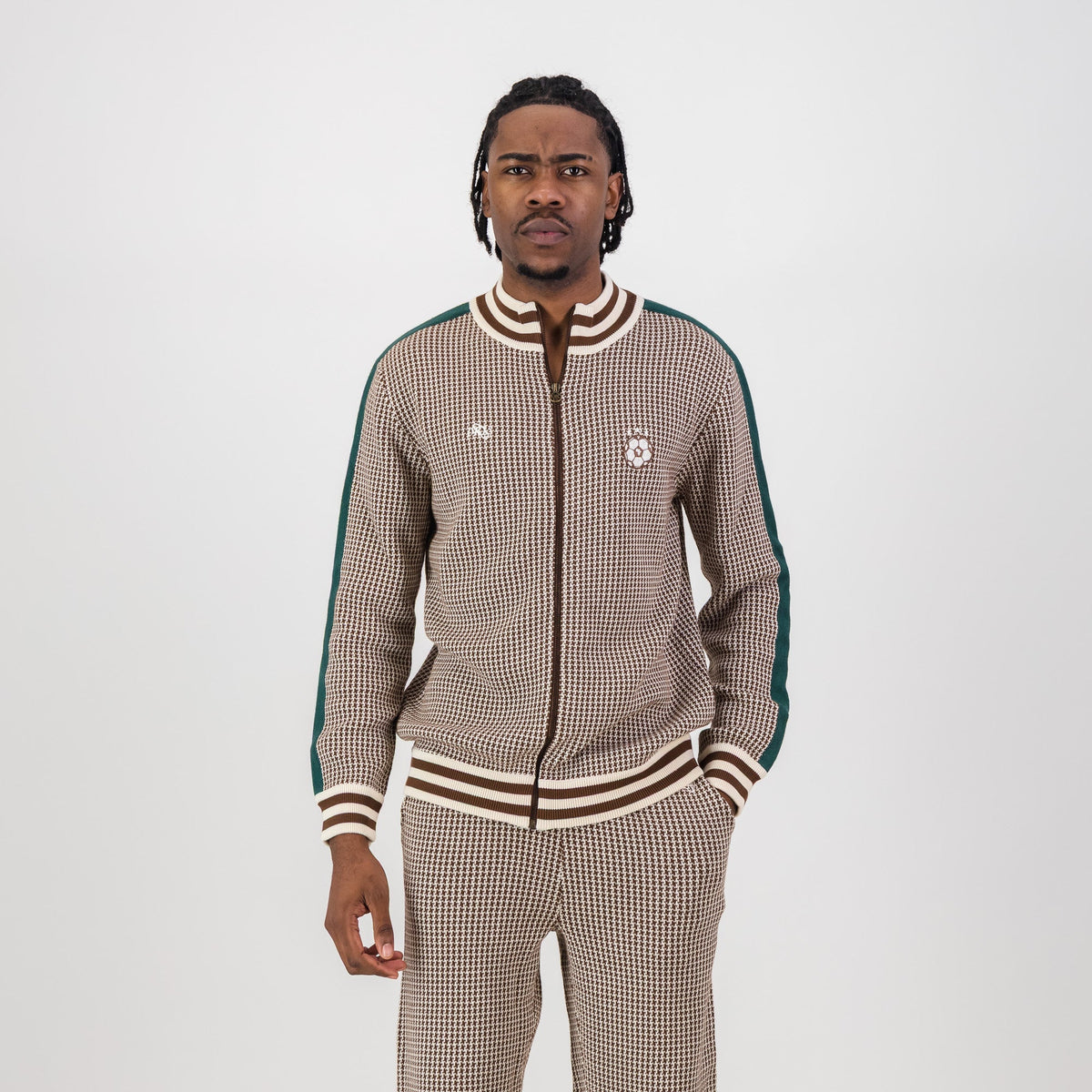 Doctor Khumalo Zip Through Knit Jersey-Ivory