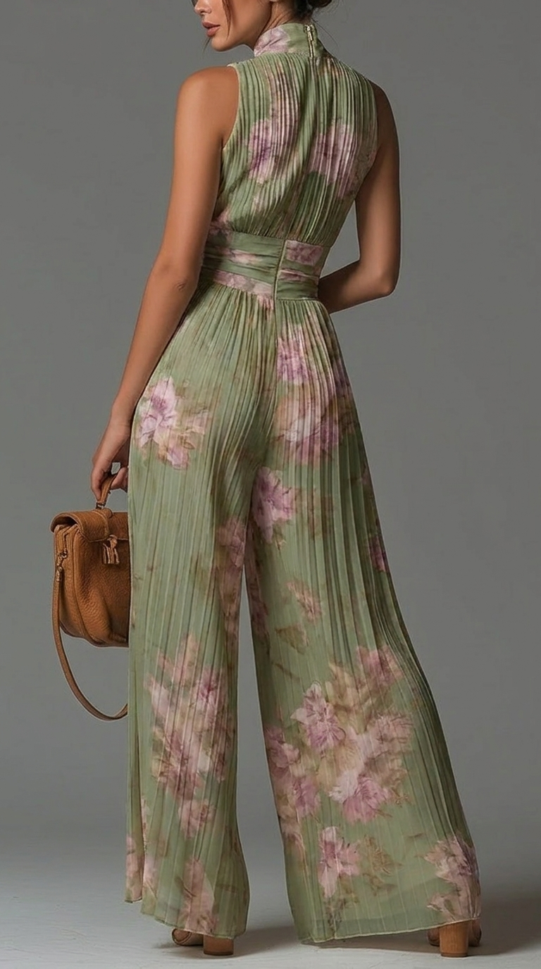 Sofia | Mono plisado de gasa floral