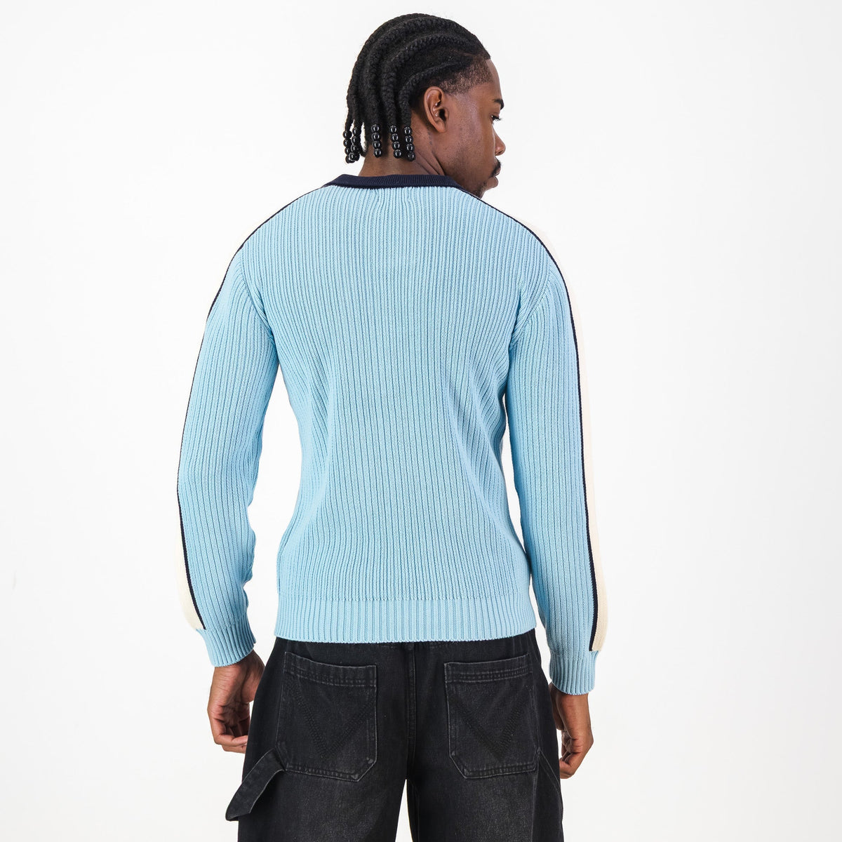 Manchester City Retro LS Knit Jersey-Sky Blue