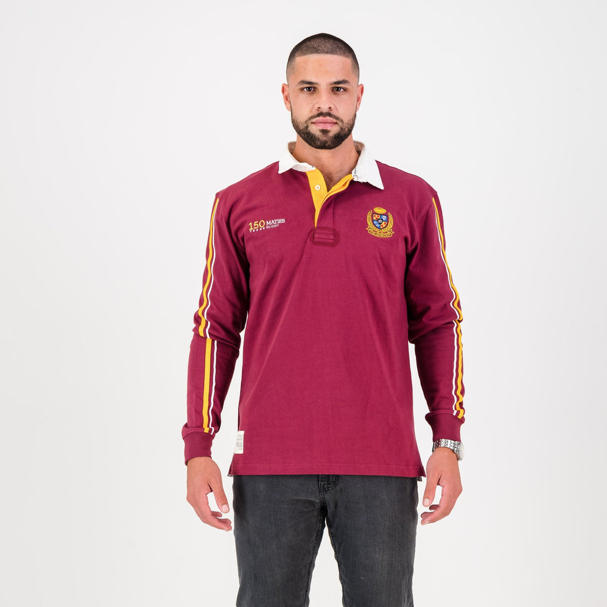 Schools Maties United LS Rugby Jersey-Maroon