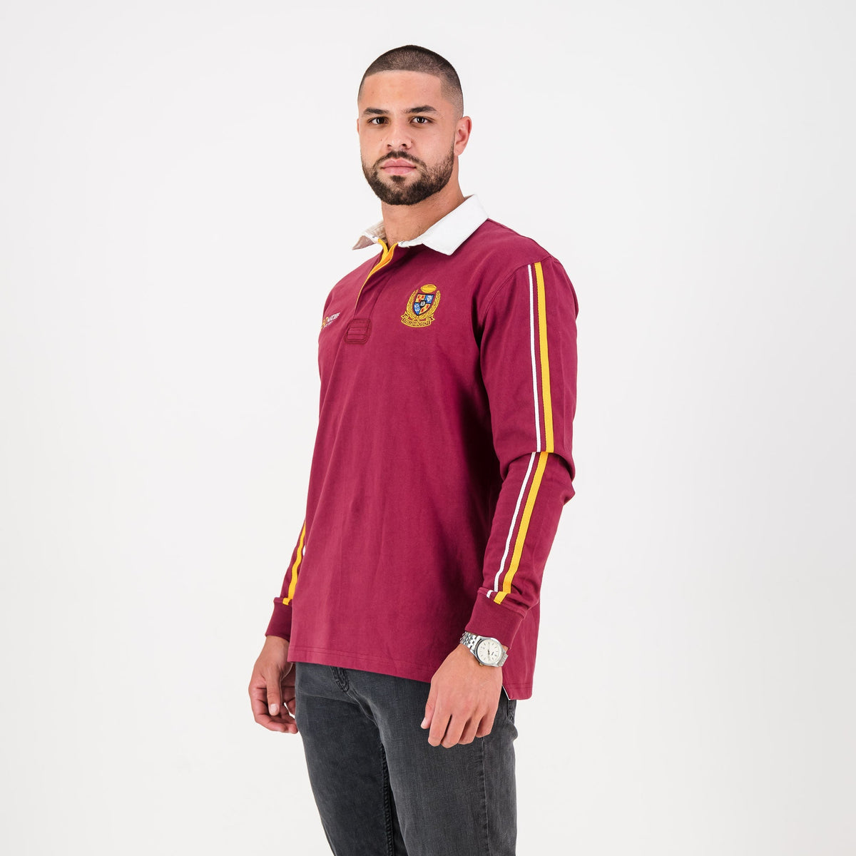 Schools Maties United LS Rugby Jersey-Maroon